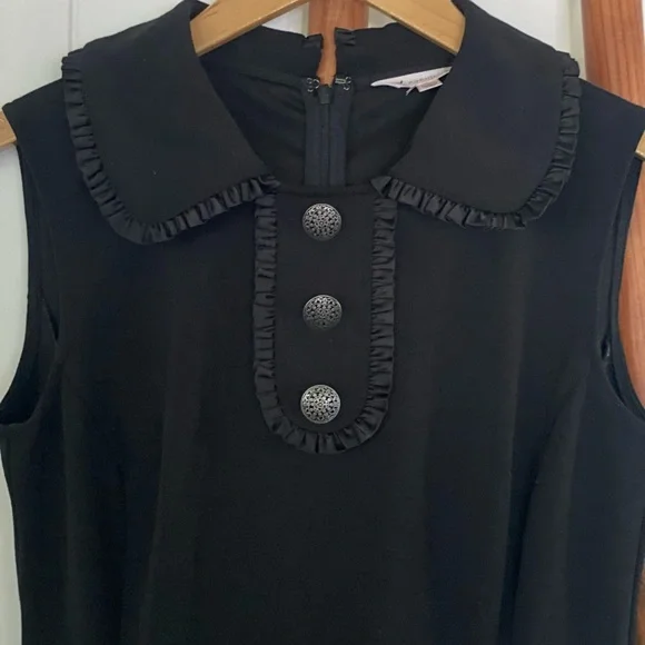 Nanette Lepore Black Midi Dress with Button Detail - Picture 3 of 9